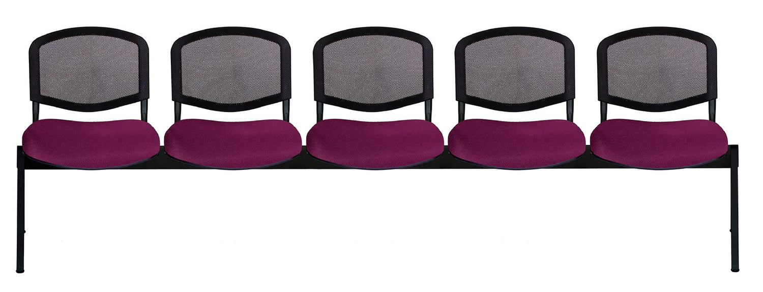La banca de espera Ellítico Net OHR‑2400‑5P de la colección &nbsp;es perfecta para espacios de espera corporativos e institucionales. Ofrece cinco plazas con respaldo ergonómico en malla y asiento tapizado, dentro de una estructura sólida y elegante en acero negro mate.