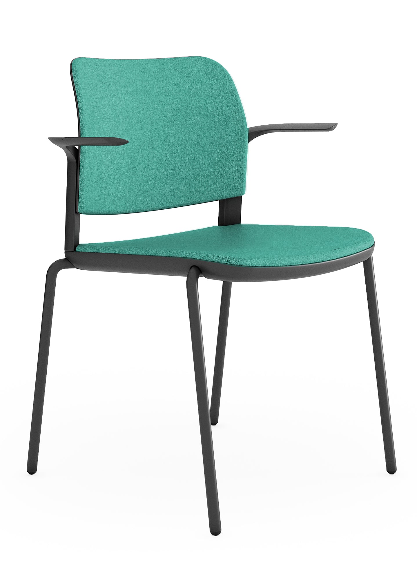 Silla de visita modelo CIAO OHV-12B negro lateral Aura Muebles
