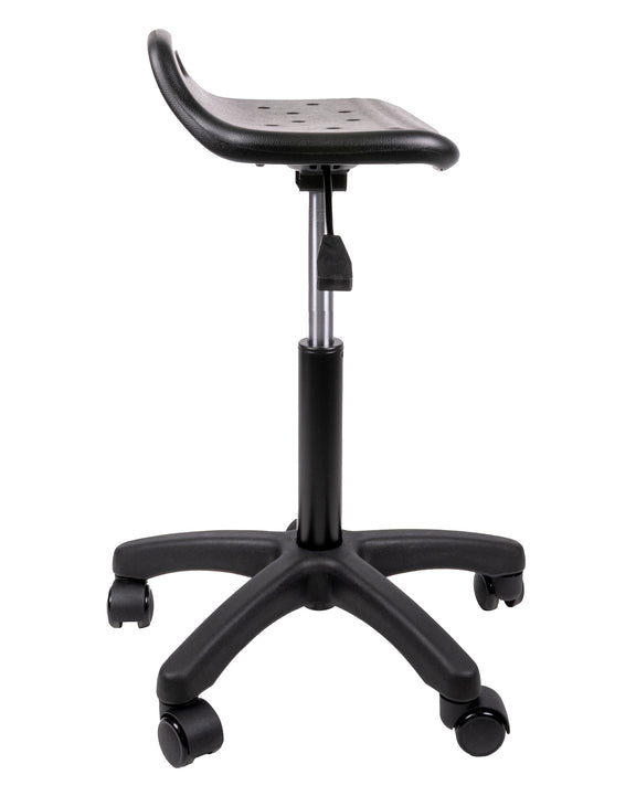 Banco alto industrial modelo HEAVY DUTY OHI-49 con aro cromado lateral Aura muebles