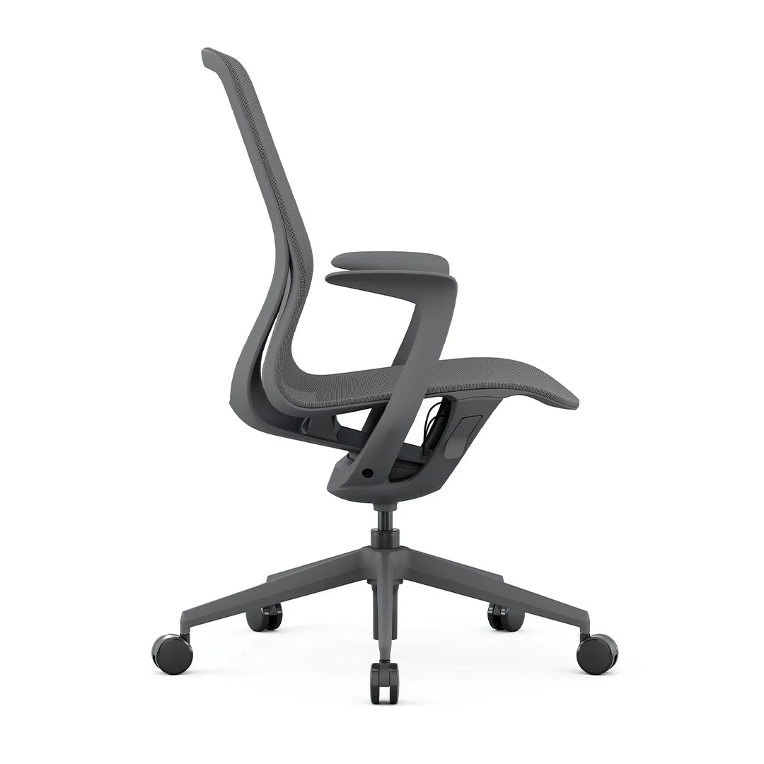 Silla ejecutiva modelo NET OHE-503 Gris lateral Aura Muebles