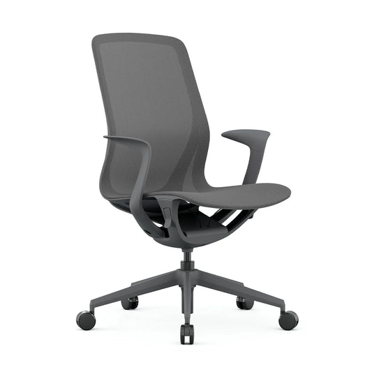 Silla ejecutiva modelo NET OHE-503 Gris lateral Aura Muebles