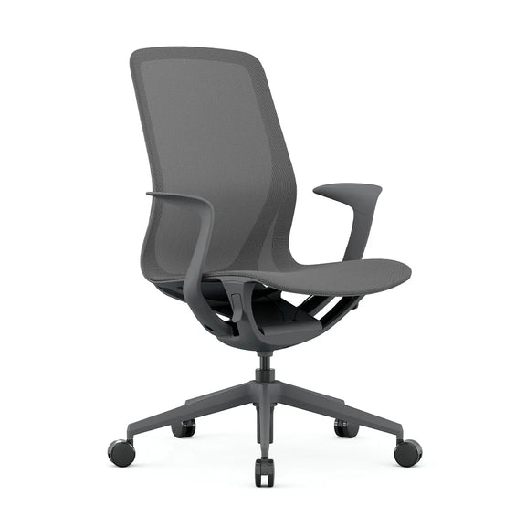 Silla ejecutiva modelo NET OHE-503 Gris lateral Aura Muebles