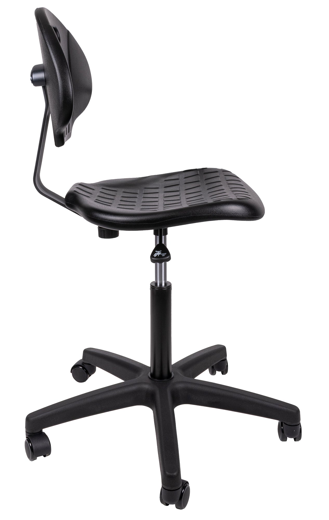 Banco alto industrial HEAVY DUTY LINE Respaldo y asiento poliuretano compacto suave de uso industrial con interior en madera de aglomerado, asiento con curvatura antropométrica. Aura Muebles modelo OHI-48