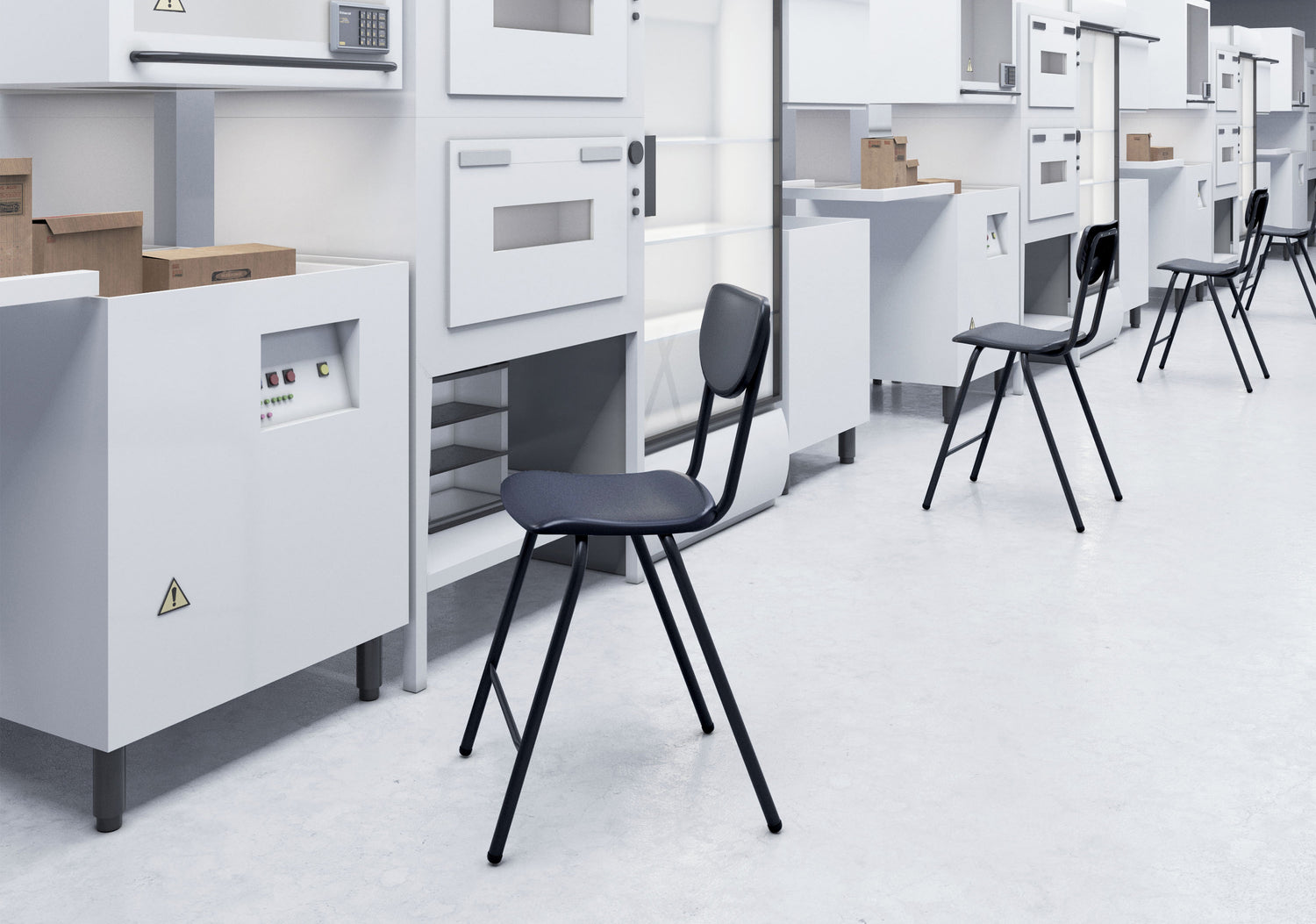 Silla de visita OLIVER OHV-141 de Aura Muebles, diseñada con una estructura tubular resistente y un cómodo asiento en copolimero. Ideal para cualquier espacio, soporta hasta 120 Kgs y cuenta con un acabado antiderrapante. 