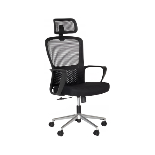 La silla ejecutiva LK-20CC de Aura Muebles combina ergonomía, estilo y resistencia, perfecta para oficinas que buscan confort y productividad en su mobiliario.