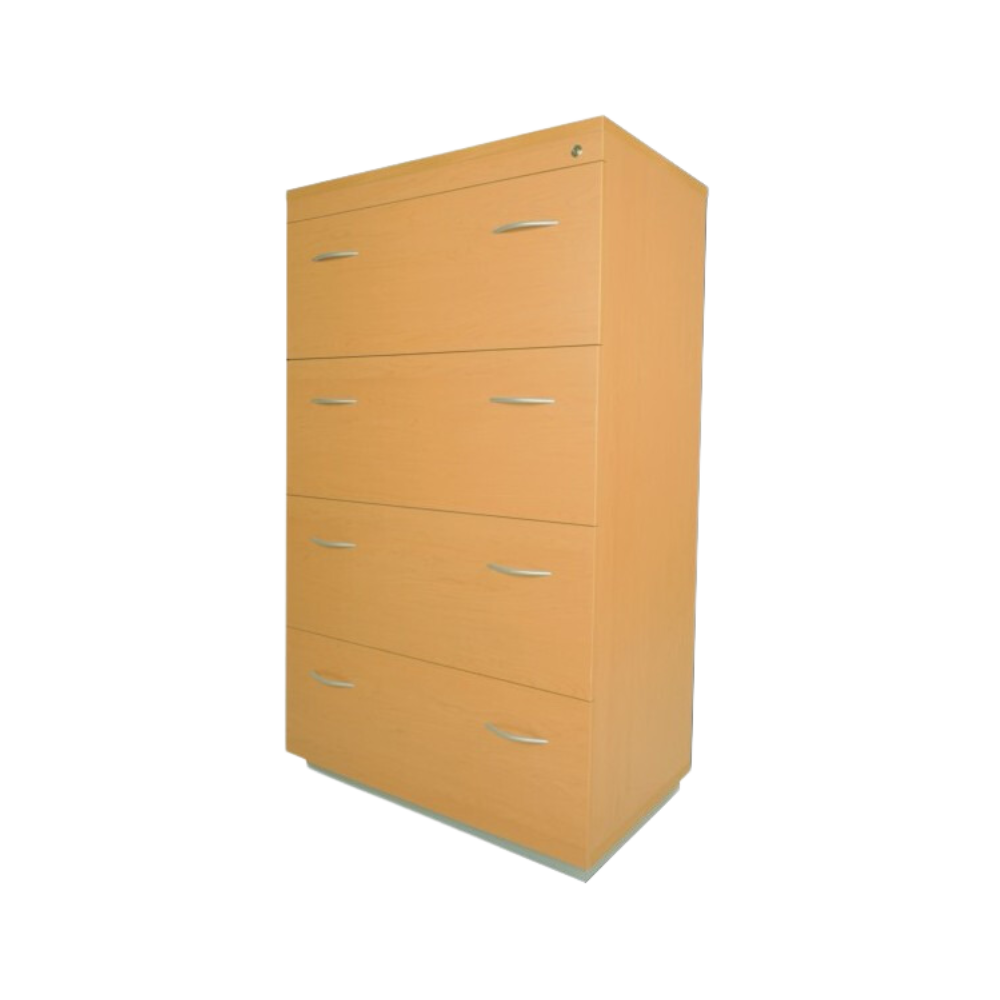 El archivero de melamina horizontal de 4 gavetas modelo AH-4G de Aura Muebles es la solución ideal para mantener tus documentos organizados y protegidos. Con un diseño elegante y resistente, podrás acceder fácilmente a tus archivos y ahorrar espacio en tu oficina. 