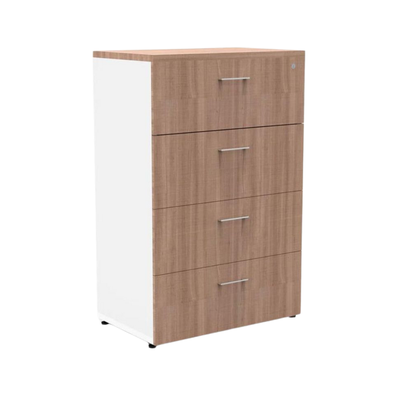 El archivero de melamina horizontal de 4 gavetas modelo AH-4G de Aura Muebles es la solución ideal para mantener tus documentos organizados y protegidos. Con un diseño elegante y resistente, podrás acceder fácilmente a tus archivos y ahorrar espacio en tu oficina. 