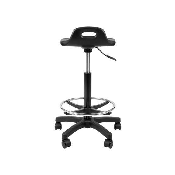 Encuentra el banco para oficina perfecto en Aura Muebles. El banco alto industrial modelo HEAVY DUTY LINE OHI-49 con aro cromado ofrece resistencia y durabilidad, y su diseño ergonómico brinda comodidad.