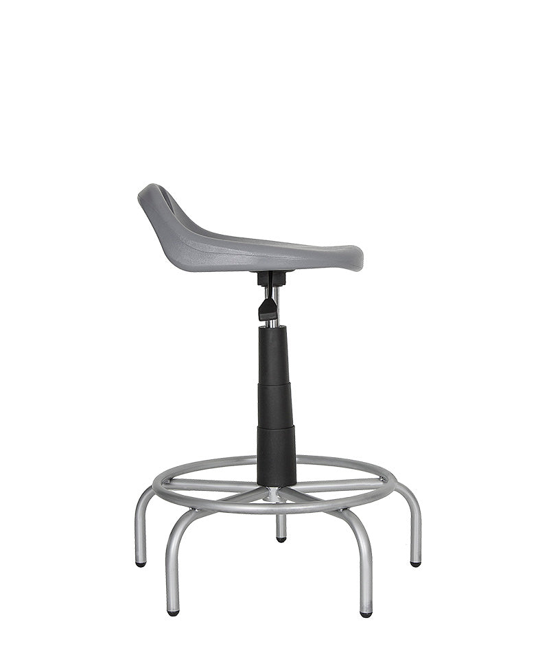 Banco alto SPIDER con respaldo corto, vista lateral.