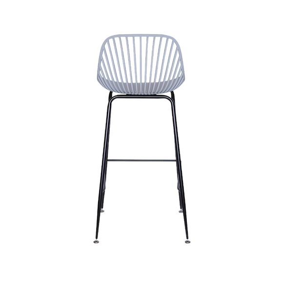 Banco medio color gris PL-70MD GR, ideal para interiores y exteriores. Diseño moderno, estructura metálica y asiento ergonómico con protección UV.