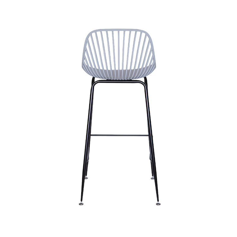 Banco medio color gris PL-70MD GR, ideal para interiores y exteriores. Diseño moderno, estructura metálica y asiento ergonómico con protección UV.