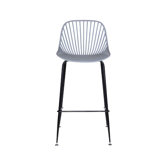 Banco medio color gris PL-70MD GR, ideal para interiores y exteriores. Diseño moderno, estructura metálica y asiento ergonómico con protección UV.