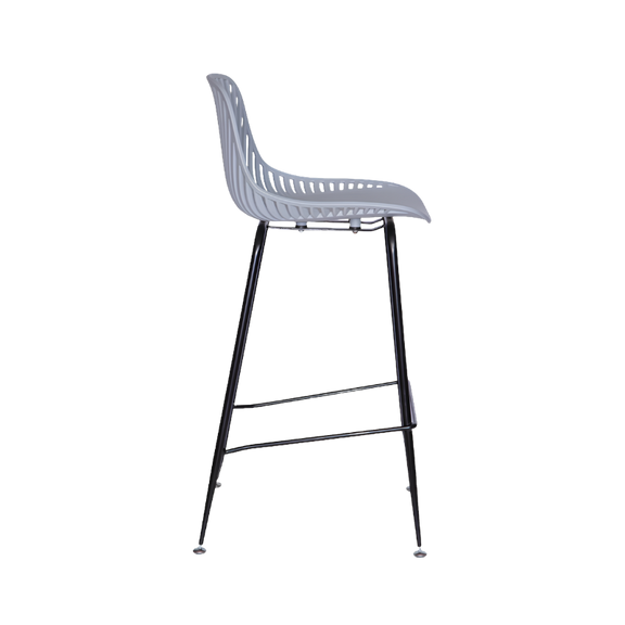 Banco medio color gris PL-70MD GR, ideal para interiores y exteriores. Diseño moderno, estructura metálica y asiento ergonómico con protección UV.