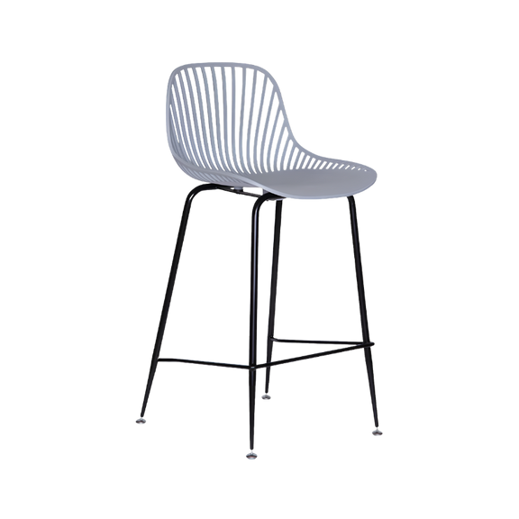 Banco medio color gris PL-70MD GR, ideal para interiores y exteriores. Diseño moderno, estructura metálica y asiento ergonómico con protección UV.