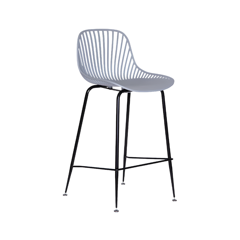 Banco medio color gris PL-70MD GR, ideal para interiores y exteriores. Diseño moderno, estructura metálica y asiento ergonómico con protección UV.
