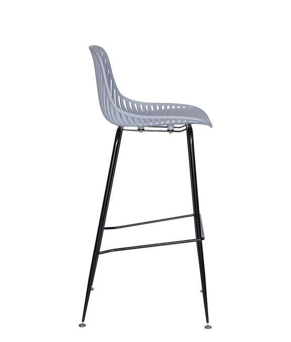 Vista lateral del banco medio gris modelo PL-70.