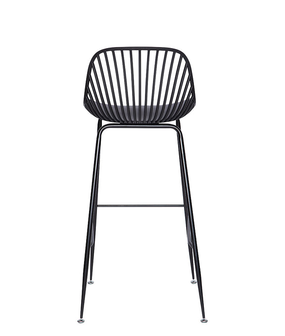 Vista frontal trasera del banco medio negro modelo PL-70 NE