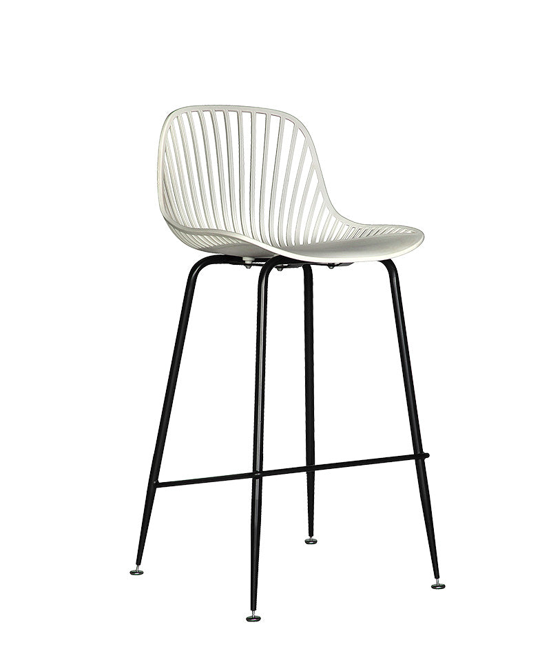 Banco medio color blanco modelo PL-70MD BL vista en ángulo.