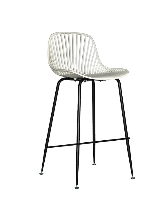 Banco medio color blanco modelo PL-70MD BL vista en ángulo.