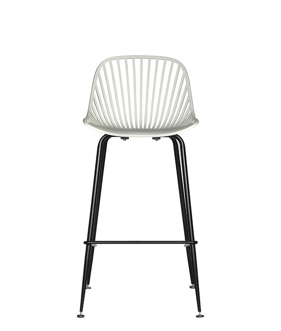 Banco medio color blanco PL-70MD BL visto de frente.