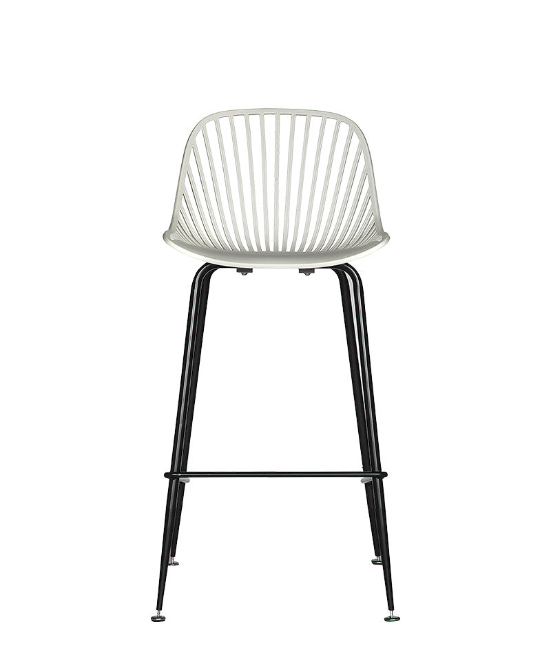 Banco medio color blanco PL-70MD BL visto de frente.