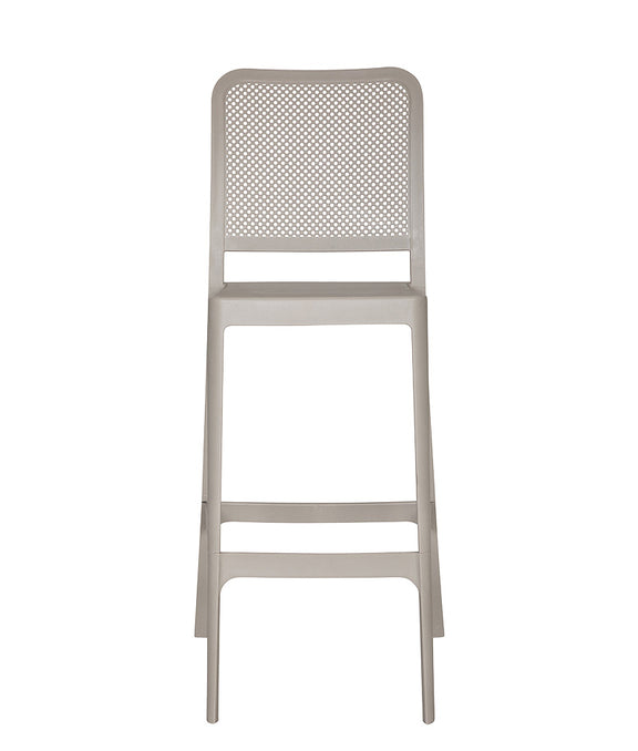 Banco para exterior modelo AR-401C color arena visto en ángulo frontal.