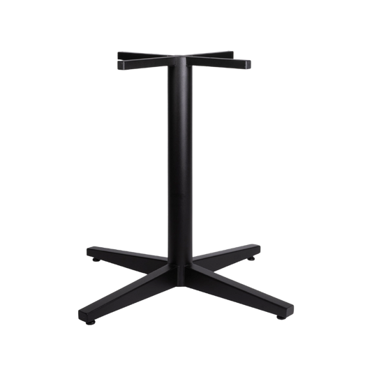 El Pedestal 300-BL es una base robusta y elegante en acero negro, diseñada para soportar mesas circulares de hasta 120 cm de diámetro
