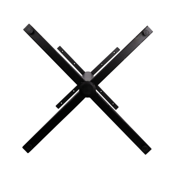 El Pedestal 300-BL es una base robusta y elegante en acero negro, diseñada para soportar mesas circulares de hasta 120 cm de diámetro