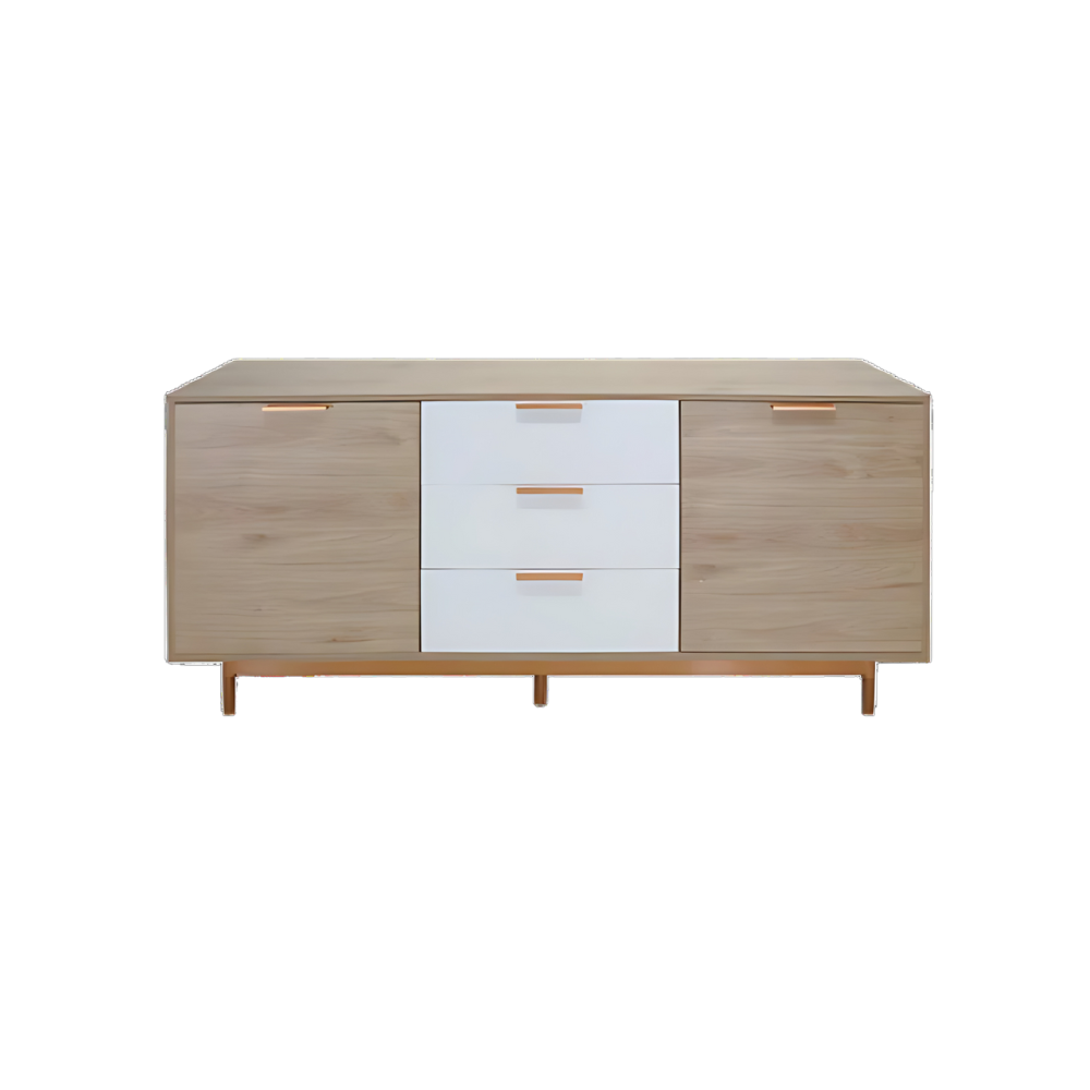 Credenza de Melamina con 2 puertas y 3 cajoneras fabricada en melamina varios colores Aura Muebles modelo MICR-02