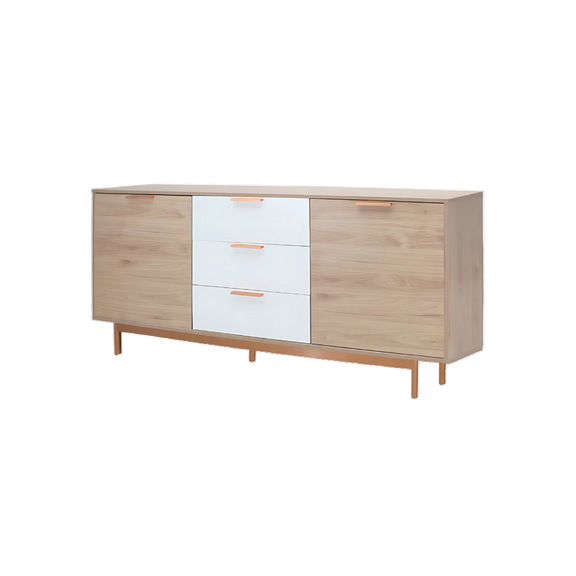 Credenza de Melamina con 2 puertas y 3 cajoneras fabricada en melamina varios colores Aura Muebles modelo MICR-02