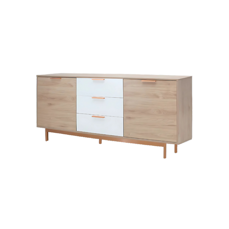 Credenza de Melamina con 2 puertas y 3 cajoneras fabricada en melamina varios colores Aura Muebles modelo MICR-02