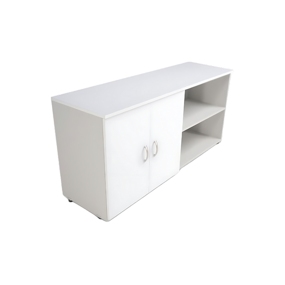 Credenza con 2 puertas fabricada en melamina cuenta con 2 entrepaños movibles Aura Muebles modelo HOMERO