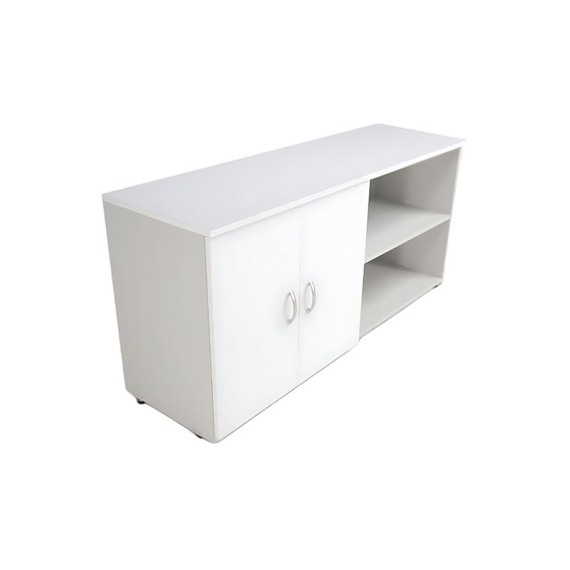 Credenza con 2 puertas fabricada en melamina cuenta con 2 entrepaños movibles Aura Muebles modelo HOMERO