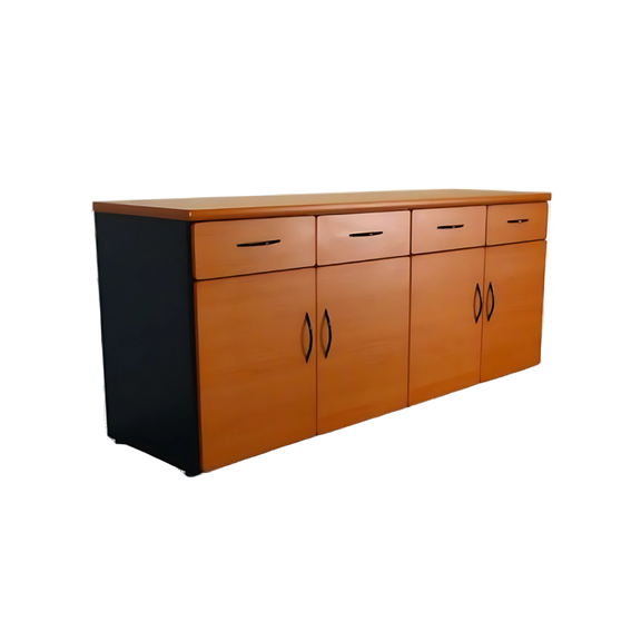 Credenza de 4 puertas inferiores con entrepaño interior y 4 cajones en la parte superior con correderas de extensión Aura Muebles modelo ILIADA