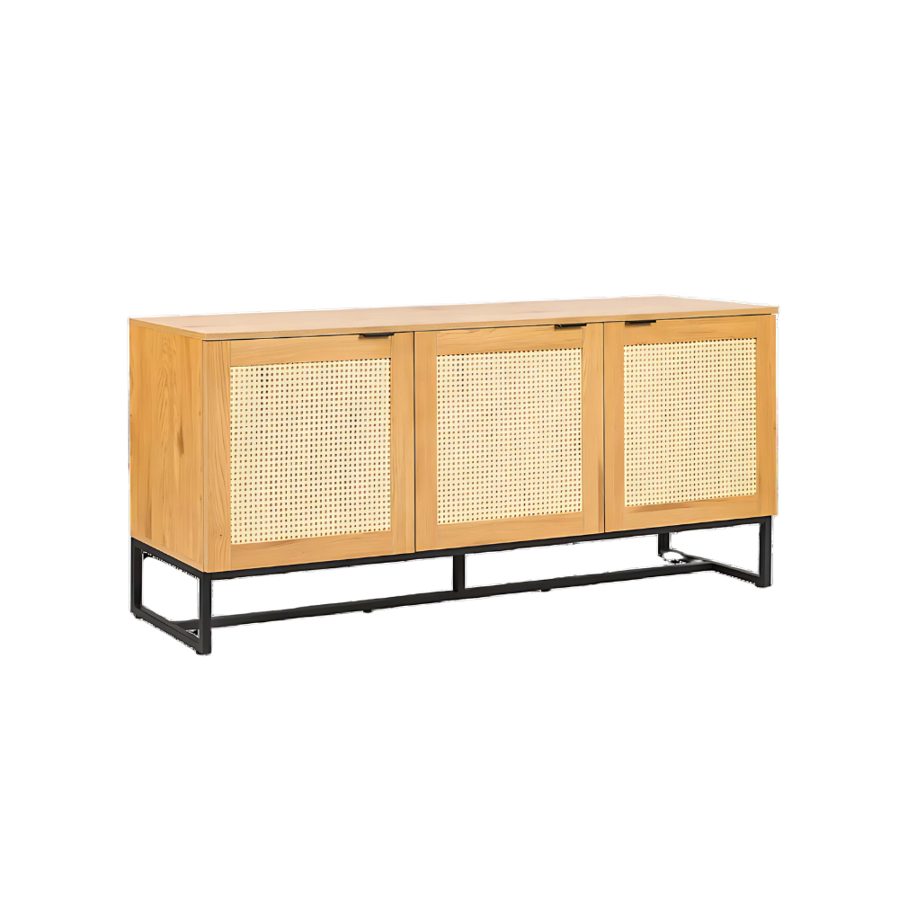 Credenza con 3 puertas fabricada en melamina con base metálica Varios colores Aura Muebles modelo MICR-06