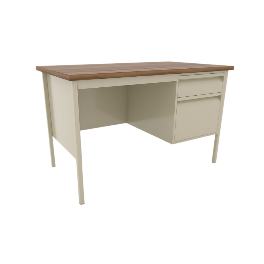 Encuentra el escritorio metálico secretarial modelo ECO 1060 en Aura Muebles. Una solución duradera y elegante para tu oficina, diseñado con materiales de alta calidad. Trabaja cómodamente y mantente productivo durante todo el día.