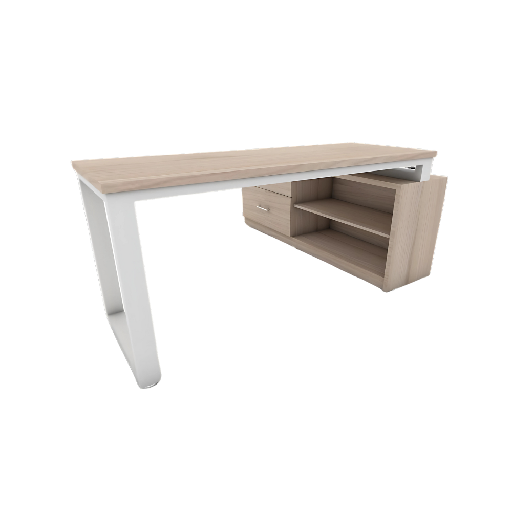 Descubre el escritorio secretarial modelo CE-140 de Aura Muebles, diseñado para brindarte eficiencia y comodidad en tu espacio de trabajo. Organízate mejor y realiza tus tareas con facilidad gracias a su amplia superficie de trabajo y diseño ergonómico. 