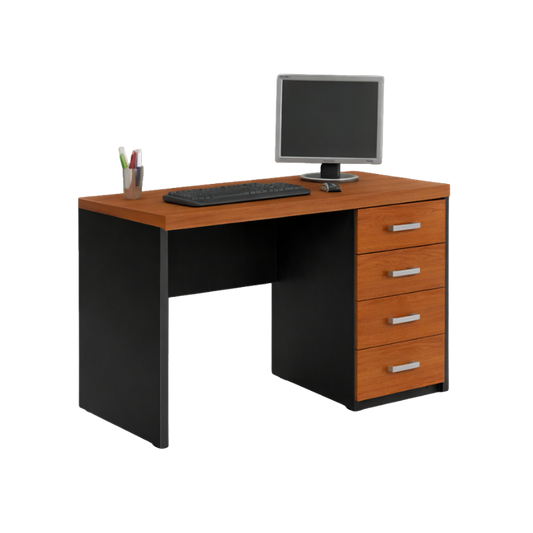 Escritorio secretarial fabricado en melamina de doble cara de 28mm con cantos PVC termo fusionados Aura Muebles modelo ESEC11