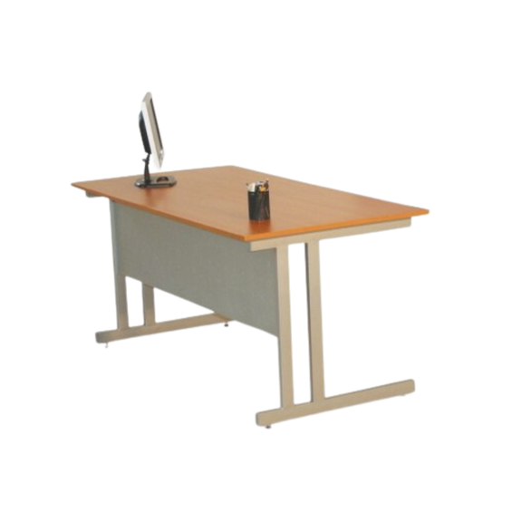 Escritorio secretarial moderno con estructura y cubierta de melamina apto para el trabajo Aura Muebles ESEC20