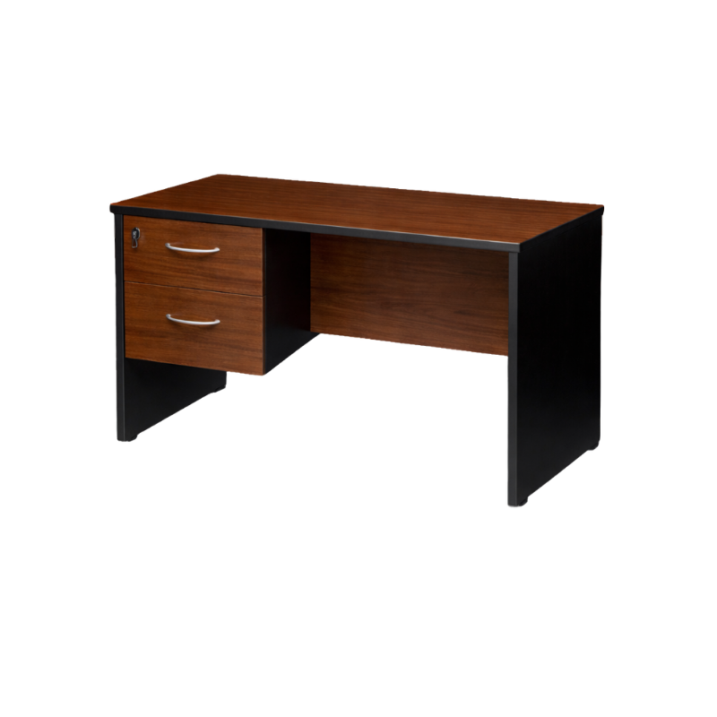 Descubre el elegante y eficiente escritorio secretarial modelo ESEC22 de Aura Muebles de Guadalajara. Con amplia superficie de trabajo y espacio de almacenamiento.