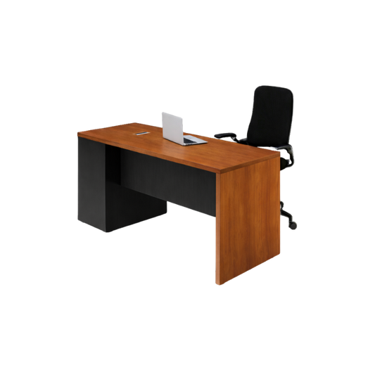 Escritorio secretarial recto fabricado en tablero laminado 28 mm doble cara Cuenta con cajonera fija empotrada en el mismo mueble con efecto engrosado fabricada en 16 mm combinada o en un solo color Aura Muebles modelo ESEC25