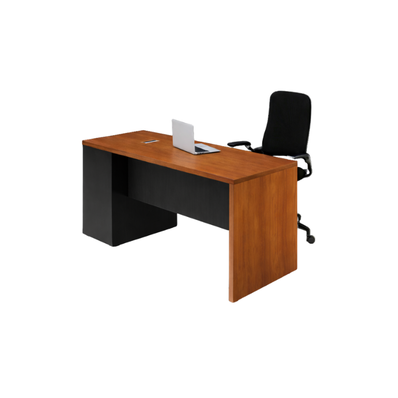 Escritorio secretarial recto fabricado en tablero laminado 28 mm doble cara Cuenta con cajonera fija empotrada en el mismo mueble con efecto engrosado fabricada en 16 mm combinada o en un solo color Aura Muebles modelo ESEC25