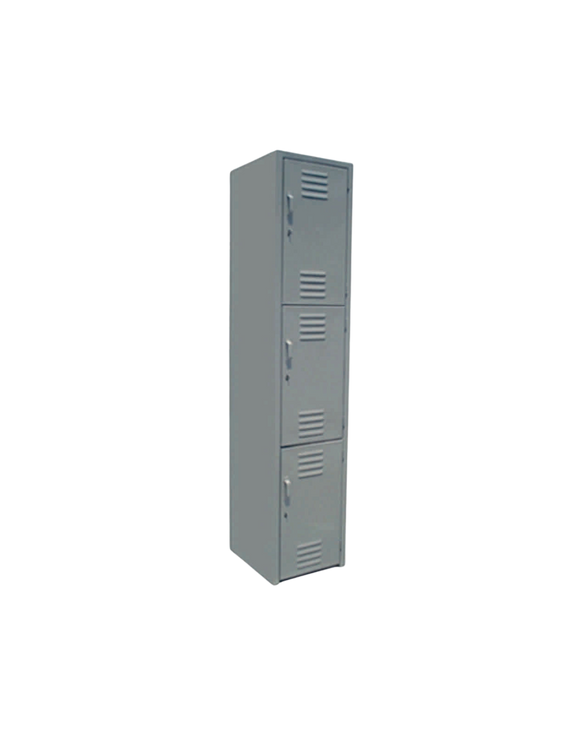 Lockers metalicos TROYA Medidas 38 cm (frente) x 45 cm (fondo) x 180 cm (alto) el cuerpo y las puertas son ensambladas mediante soldadura por resistencia las puertas se abren y cierran por medio de 2 bisagras tipo libro Aura Muebles modelo LT03