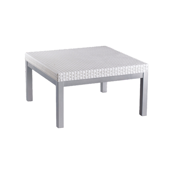 Mesa cuadrada RUSS Estructura de perfil cuadrado tubular de aluminio en 2" de diámetro calibre 16 Aura Muebles modelo OHM-7022-2