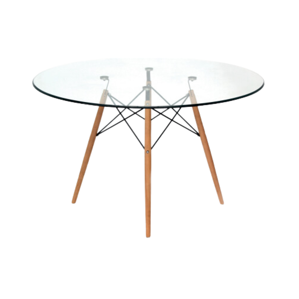 Mesa de cristal de centro redonda una elegante y moderna mesa de 100cm de diámetro con una superficie de vidrio templado resistente para tu comedor Aura Muebles modelo BERLIN TABLE 100CM