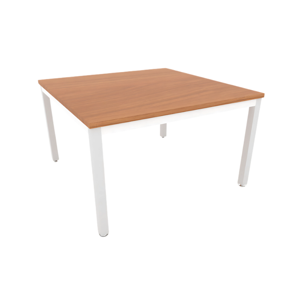 Mesa de trabajo “Status” cubierta de melamina estructura metálica con marco en tubular rectangular de 2”x1” patas en tubular cuadrado de 2″ y nivelador de altura ajustable Medidas 240x120x75cm Aura Muebles modelo BS 2412