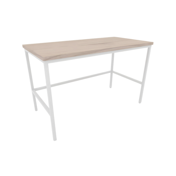 Mesa de trabajo tradicional Cubierta en melamina Estructura metálica en tubular cuadrado de 1” y nivelador de altura ajustable Aura Muebles modelo MLT- 1240