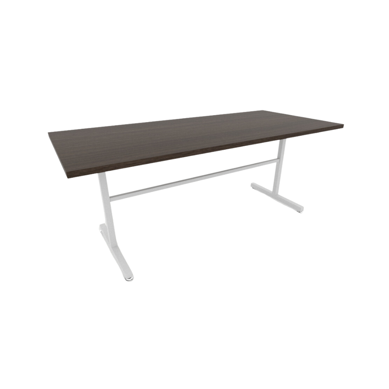 Mesa para trabajo Cubierta en melamina Estructura metálica patas tipo “I” en tubular cuadrado de 1½” y nivelador de altura ajustable Aura Muebles modelo MLT-1880