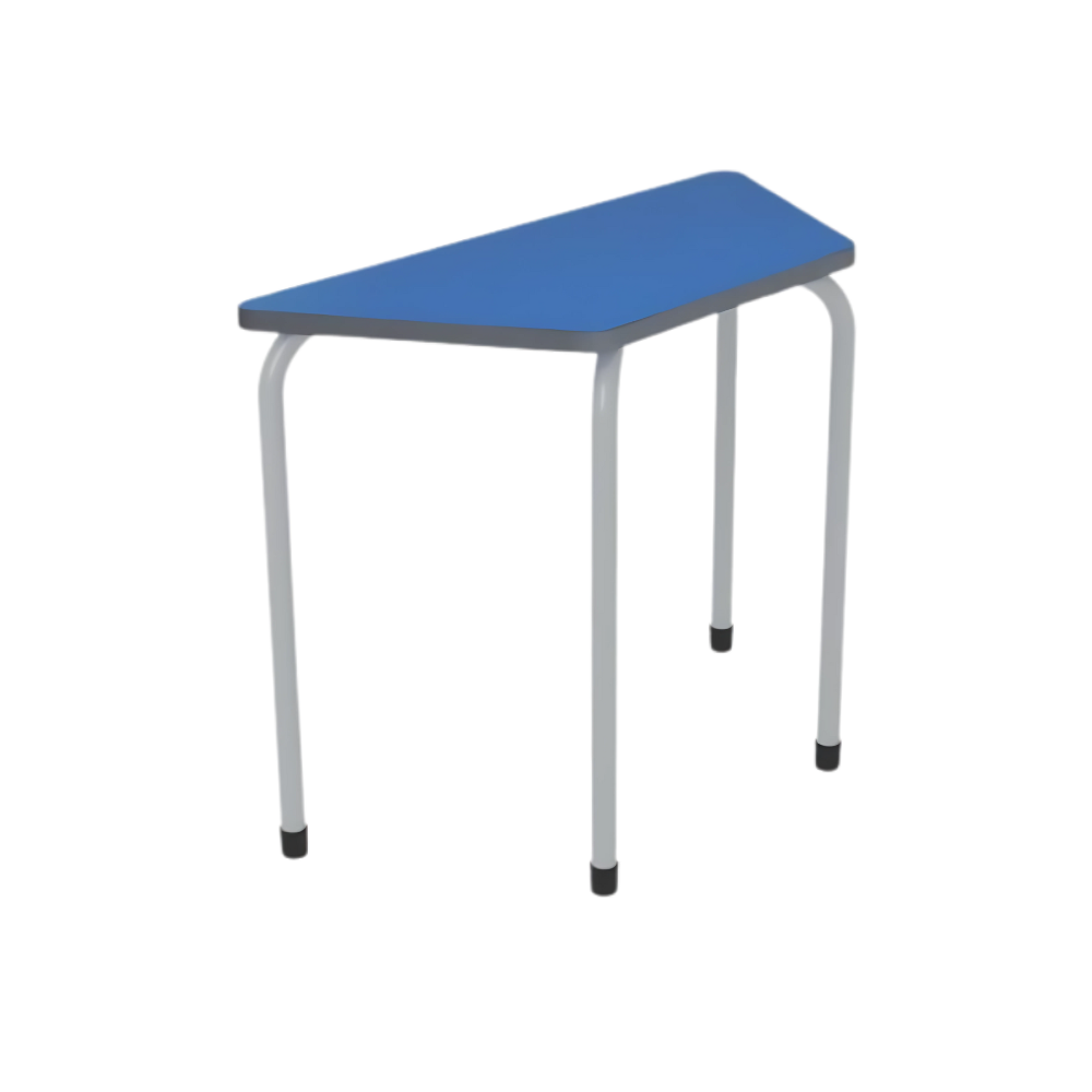 mesa escolar perfecta en Aura Muebles Guadalajara. Nuestra mesa escolares trapezoidal pintado individual en forma de "t", MTI-047, promueve la interacción de los estudiantes y maximiza el uso del espacio en el salón de clases.