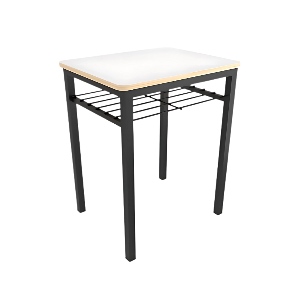 Encuentra la mesa escolar ideal para salones de clases y espacios educativos en Aura Muebles. Nuestra mesa rectangular de tamaño 60x48x75cm cuenta con una cubierta de triplay con laminado plástico modelo MRI-005, brindando resistencia y durabilidad. 